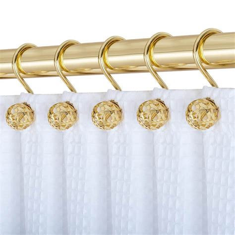 red gold shower curtain|gold shower curtain hooks walmart.